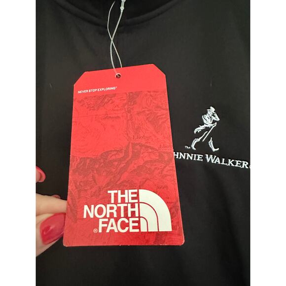 The North Face Womens Large 1/4 Tech Fleece Black Slim Fit NWT Johnnie Walker - Picture 3 of 5
